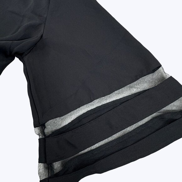 Zenana Blouse Size 1X Black Bell‎ Sleeves - Picture 4 of 7